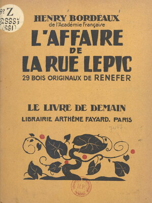 cover image of L'affaire de la rue Lepic